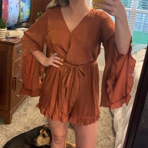 NWOT Orange Romper